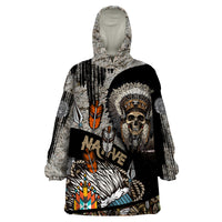 Native American Feather Headdress Abstract Grunge Pattern Wearable Blanket Hoodie - Wonder Print Shop