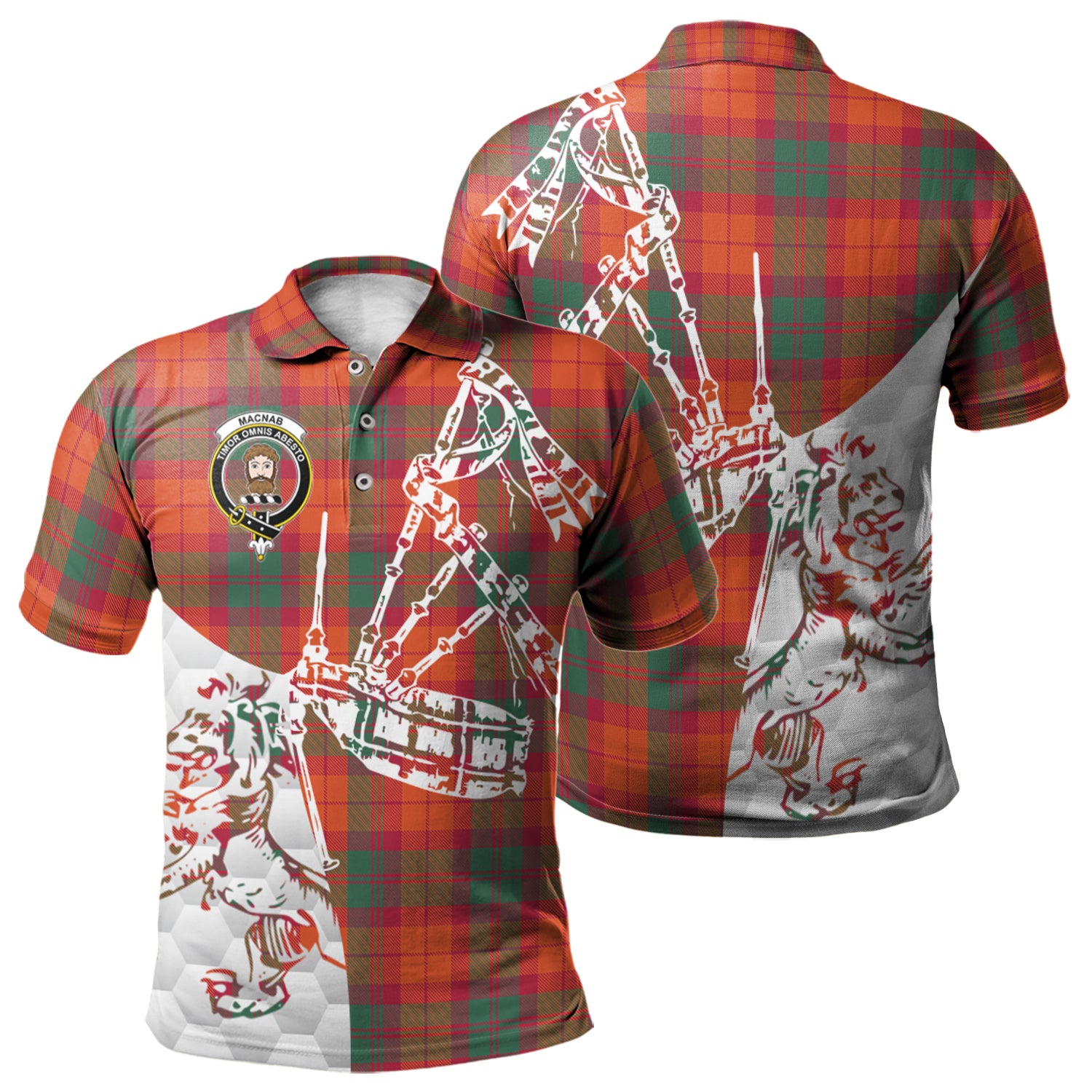 scottish-macnab-ancient-clan-crest-tartan-polo-shirt-lion-and-bagpipes-style