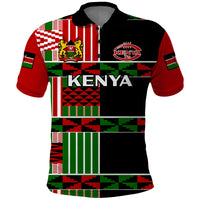 (Custom Text And Number) Kenya Rugby Sevens Kenyan Pattern Version Polo Shirt - Wonder Print Shop