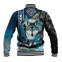 Native American Wolf Dreamcatcher Blue Baseball Jacket - Wonder Print Shop