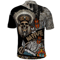 Native American Feather Headdress Abstract Grunge Pattern Polo Shirt - Wonder Print Shop