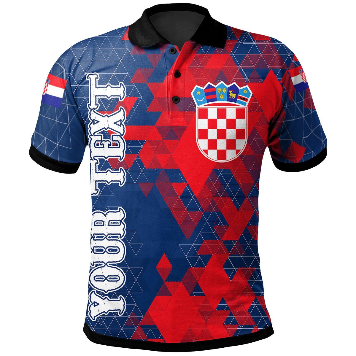Croatia Custom Polo Shirt Nattional Flag Polygon Style - Wonder Print Shop