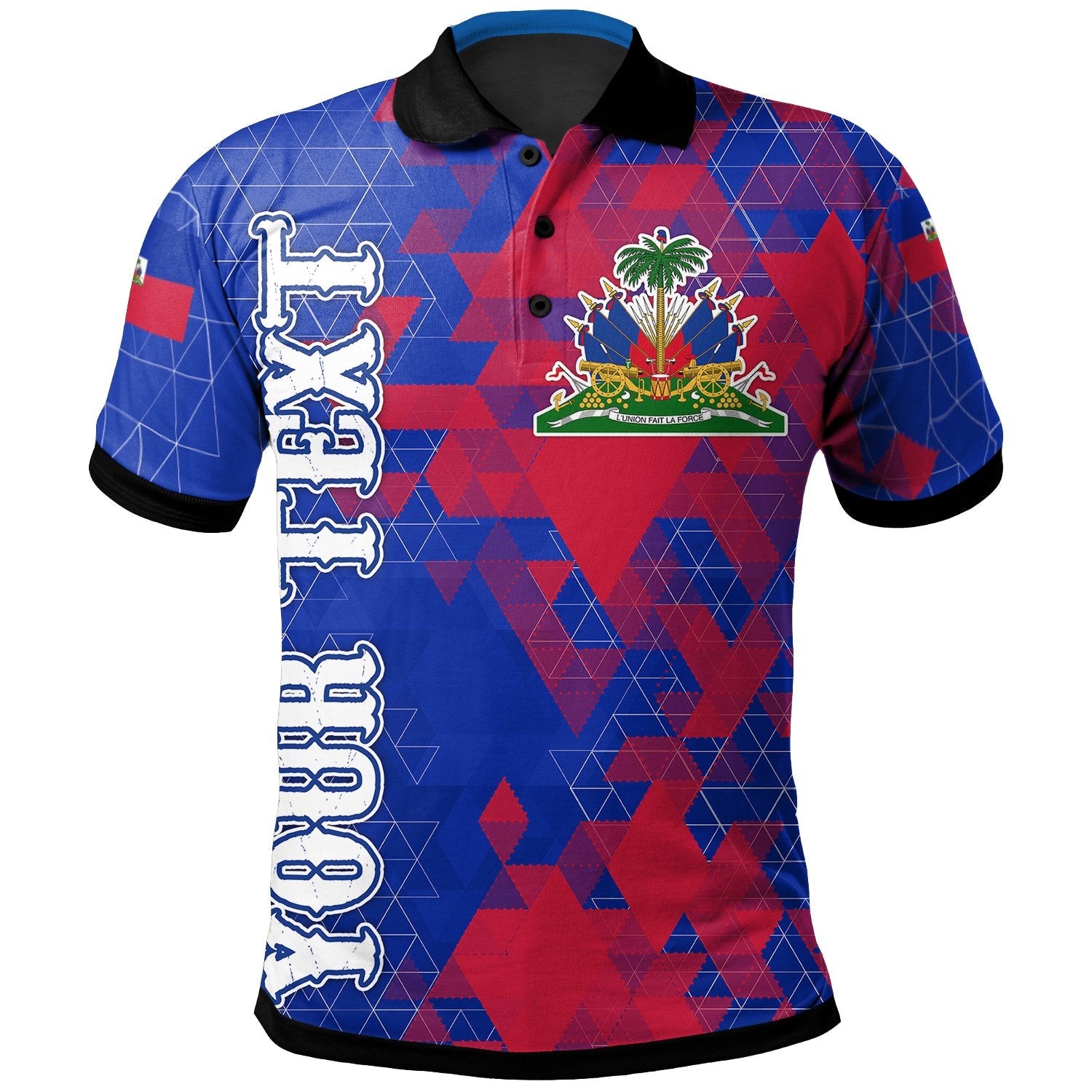 haiti-personalised-polo-shirt-national-flag-polygon-style
