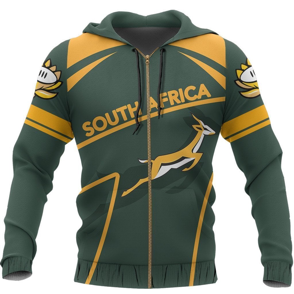 African Hoodie South Africa Springbok Zipper Hoodie Scorpio Style - Wonder Print Shop
