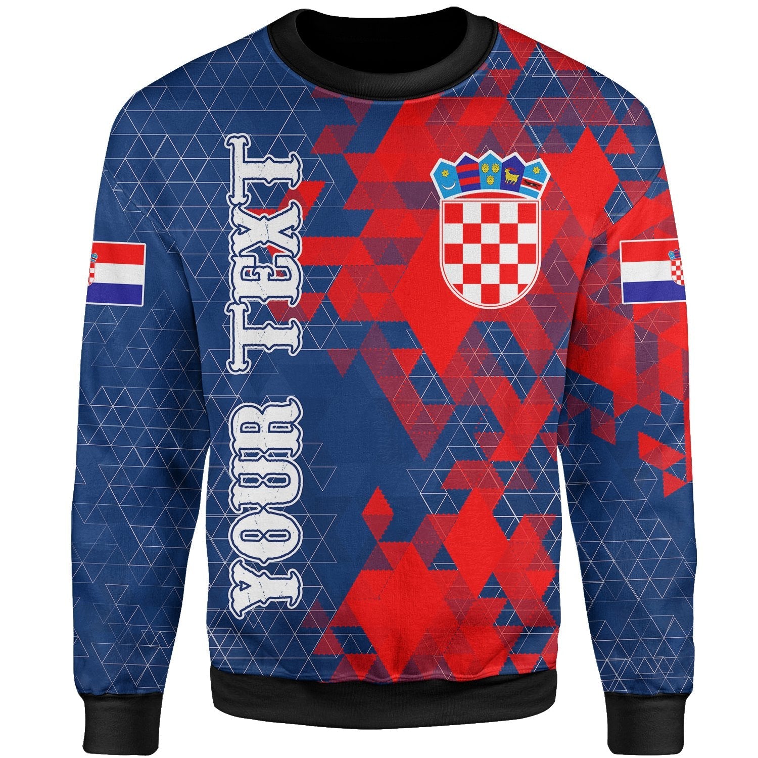 croatia-personalised-sweatshirt-nattional-flag-polygon-style