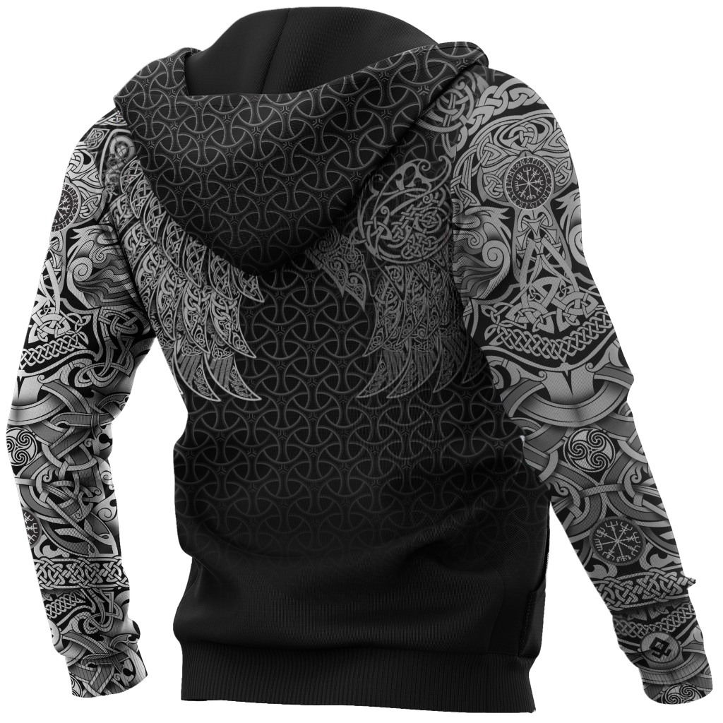 Viking Zip Hoodie - Ravens Of Midgard Version 5 RLT12 - Wonder Print Shop