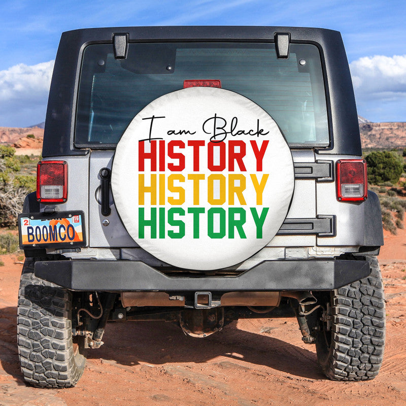 african-tire-covers-black-history-month-spare-tire-cover-i-am-black-history-white-no10