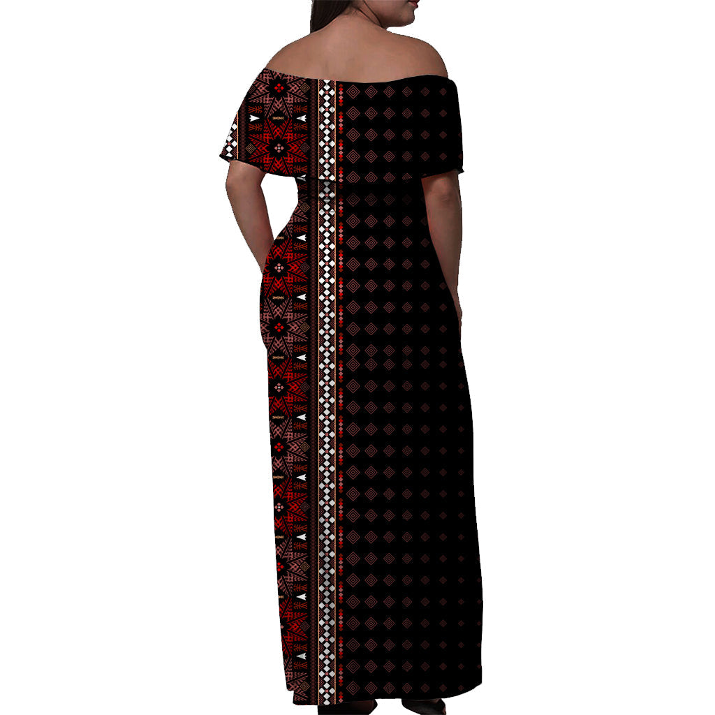 ethiopia-off-shoulder-long-dress-red-african-pattern