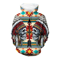 Skull Chief Native American 3D Hoodie LT10 - Wonder Print Shop