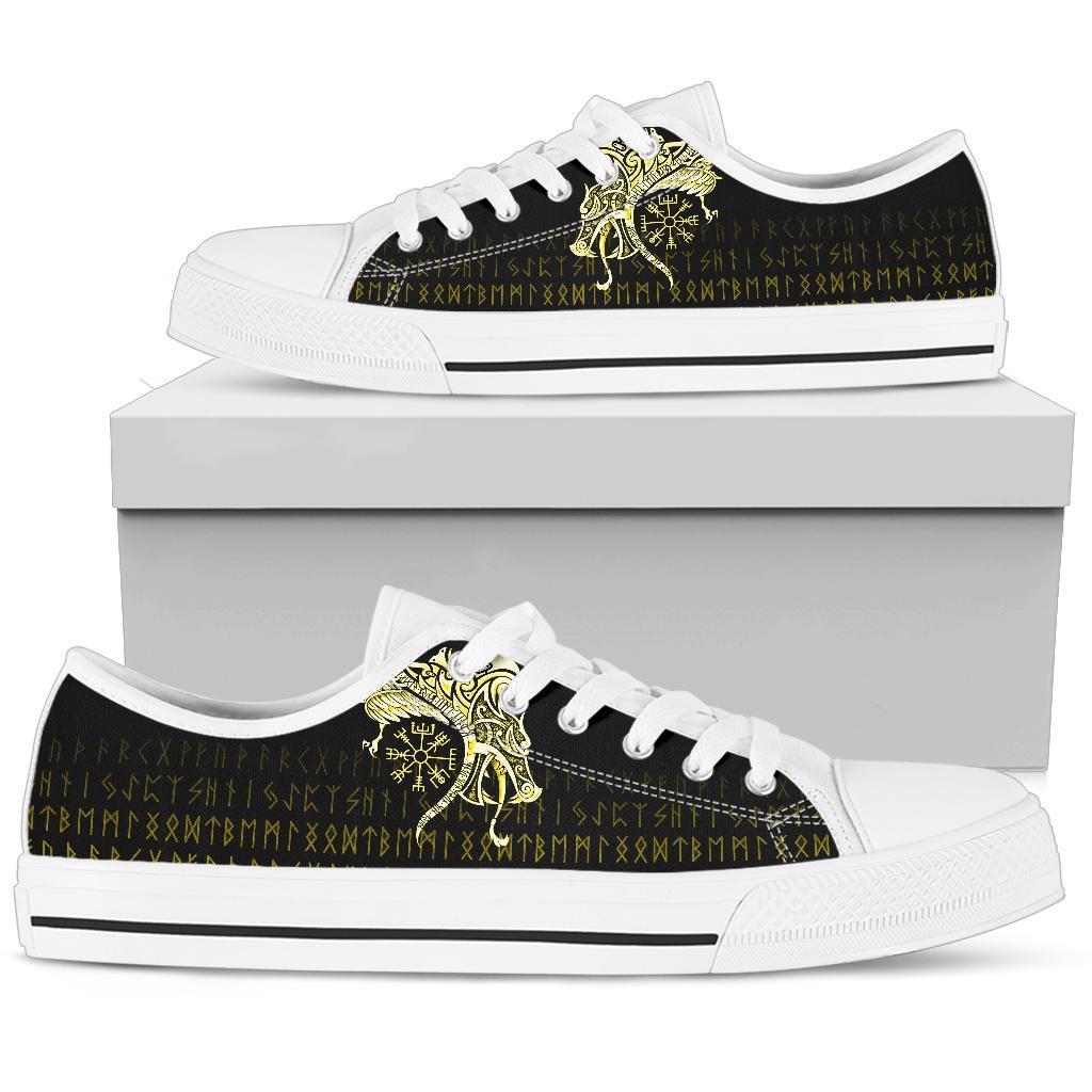 viking-low-top-shoes-fenrir-raven-and-vegvisir-tattoo-yellow