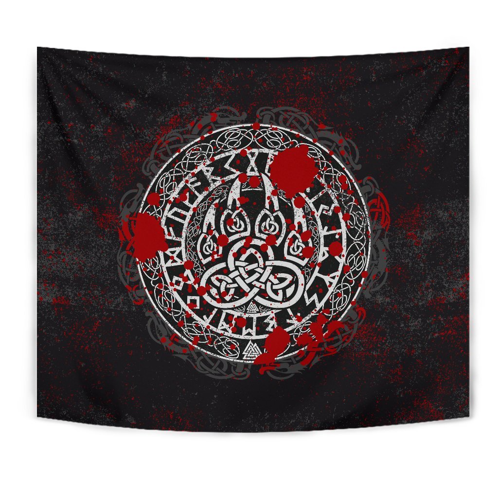 Viking Tapestry - Viking Bear Claws Blood Tattoo RLT12 - Wonder Print Shop