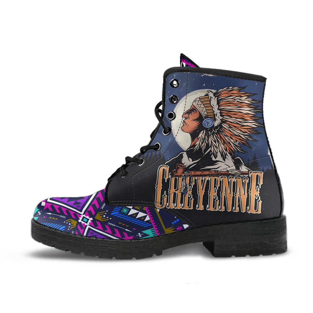 native-american-purple-tribe-pattern-leather-boots