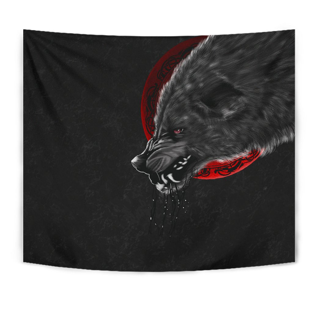 Viking Tapestry Wolf and Blood Moon RLT12 - Wonder Print Shop