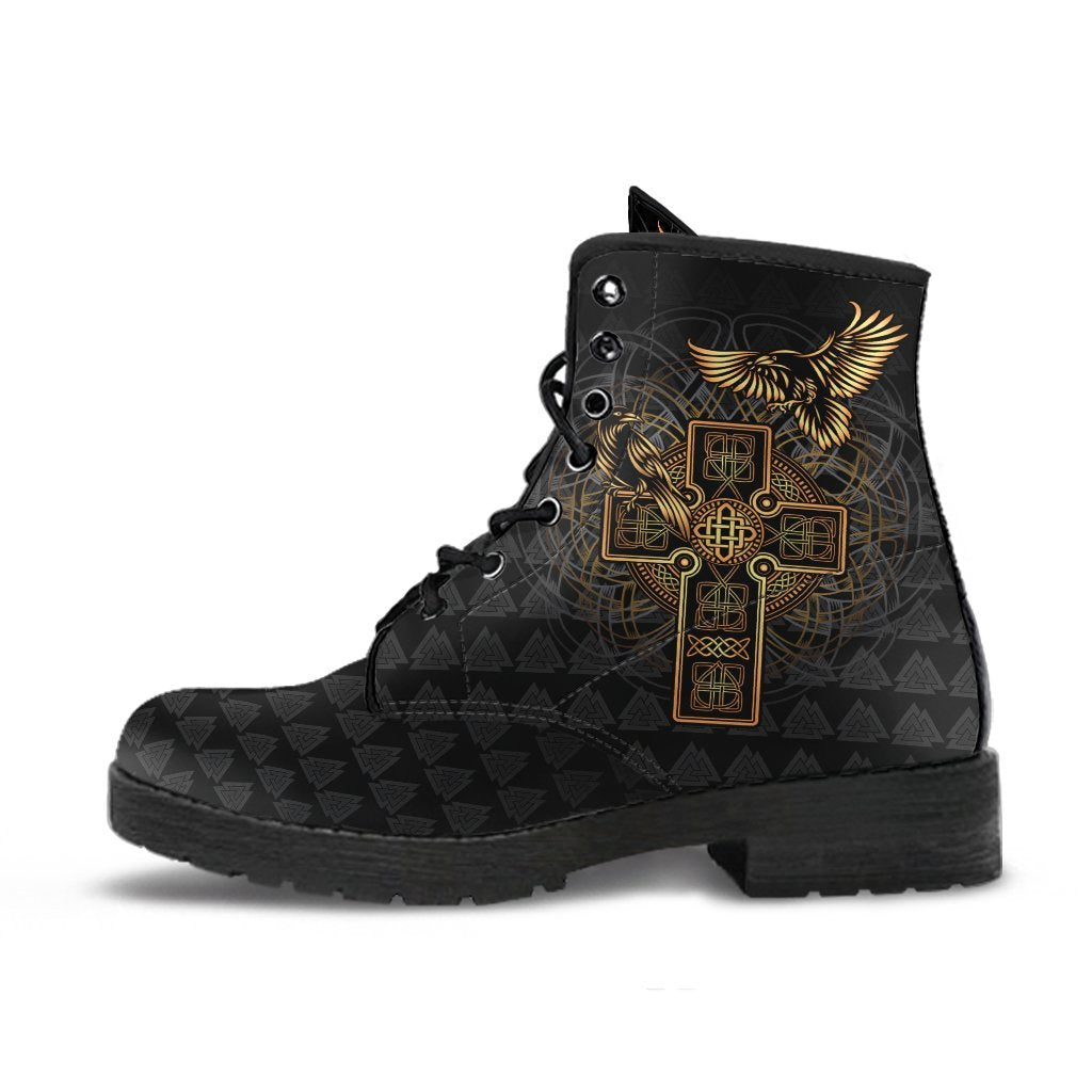 viking-leather-boots-odins-celtic-raven-tattoo