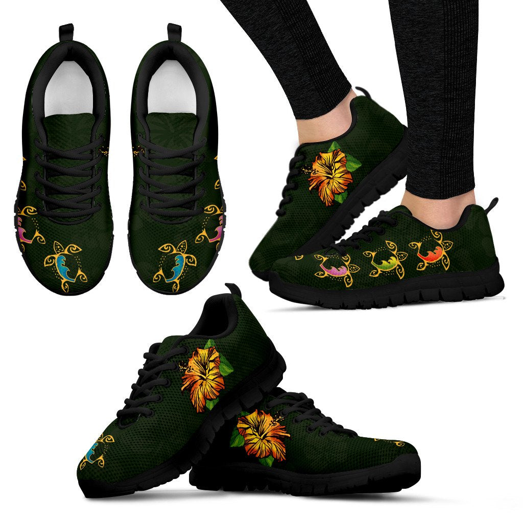 Hawaii Turtle Sneakers, Hibiscus Trainers - Wonder Print Shop