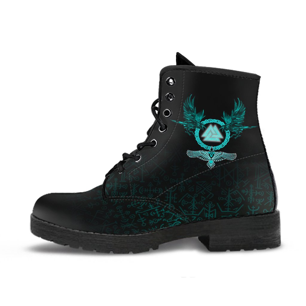 viking-leather-boots-three-raven-and-valknut-cyan