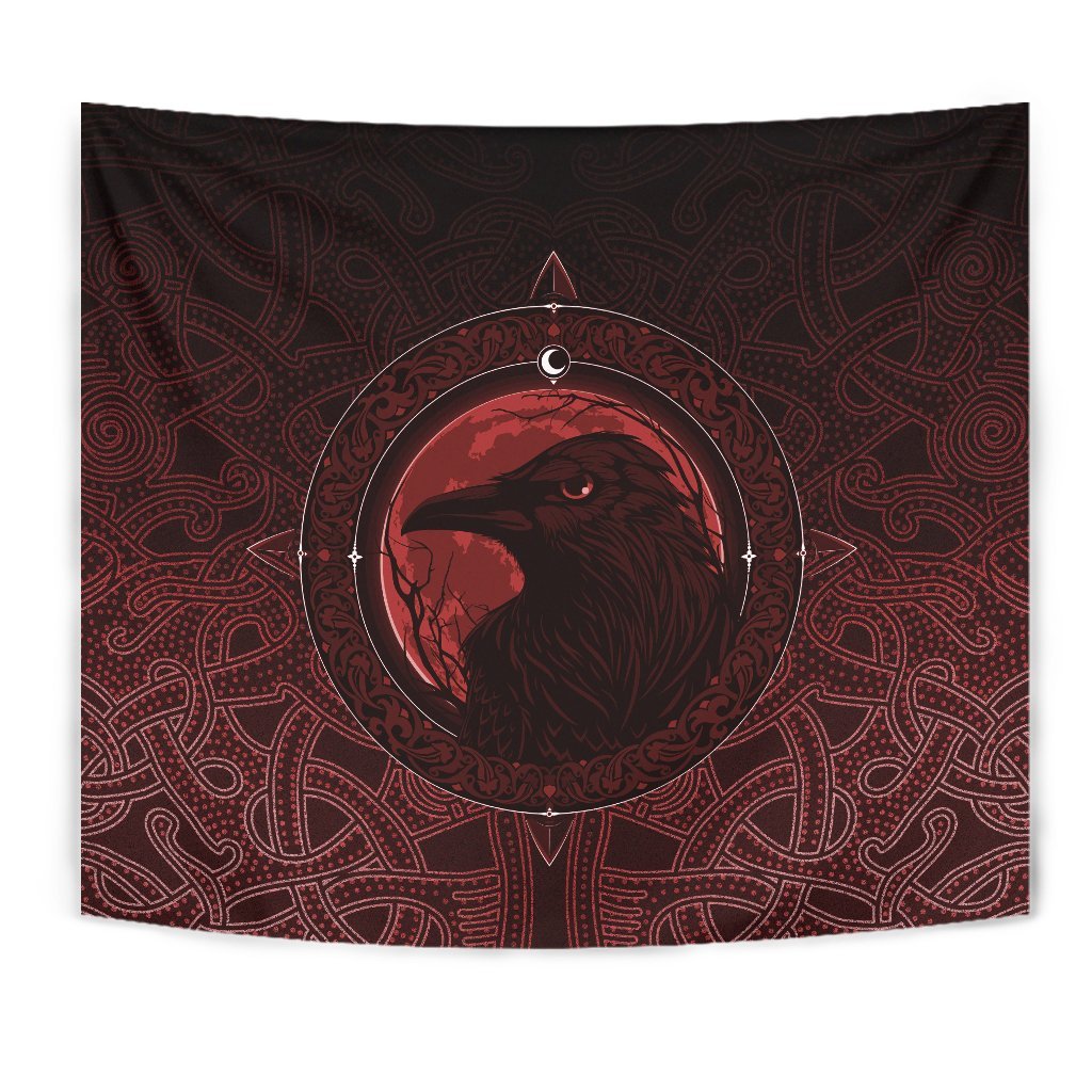 Viking Tapestry, Ethnic Odin Raven Red RLT12 - Wonder Print Shop