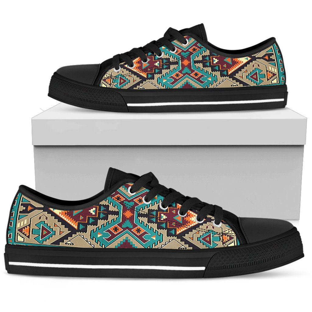 blue-tribal-pattern-native-american-design-womens-low-top-canvas-shoe