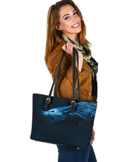 Viking Small Leather Tote, Fenrir Wolf RLT12 - Wonder Print Shop