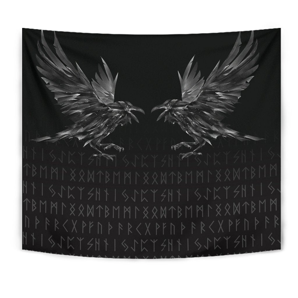 Viking Tapestry - Odin Huginn and Muninn Rune RLT12 - Wonder Print Shop