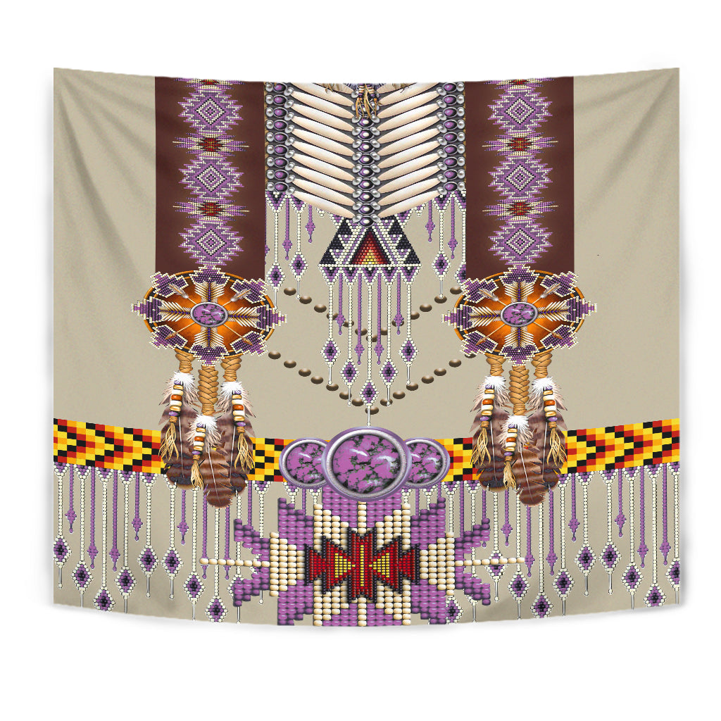 Native American Purple Pattern Breastplate Tapestry LT10 - Wonder Print Shop