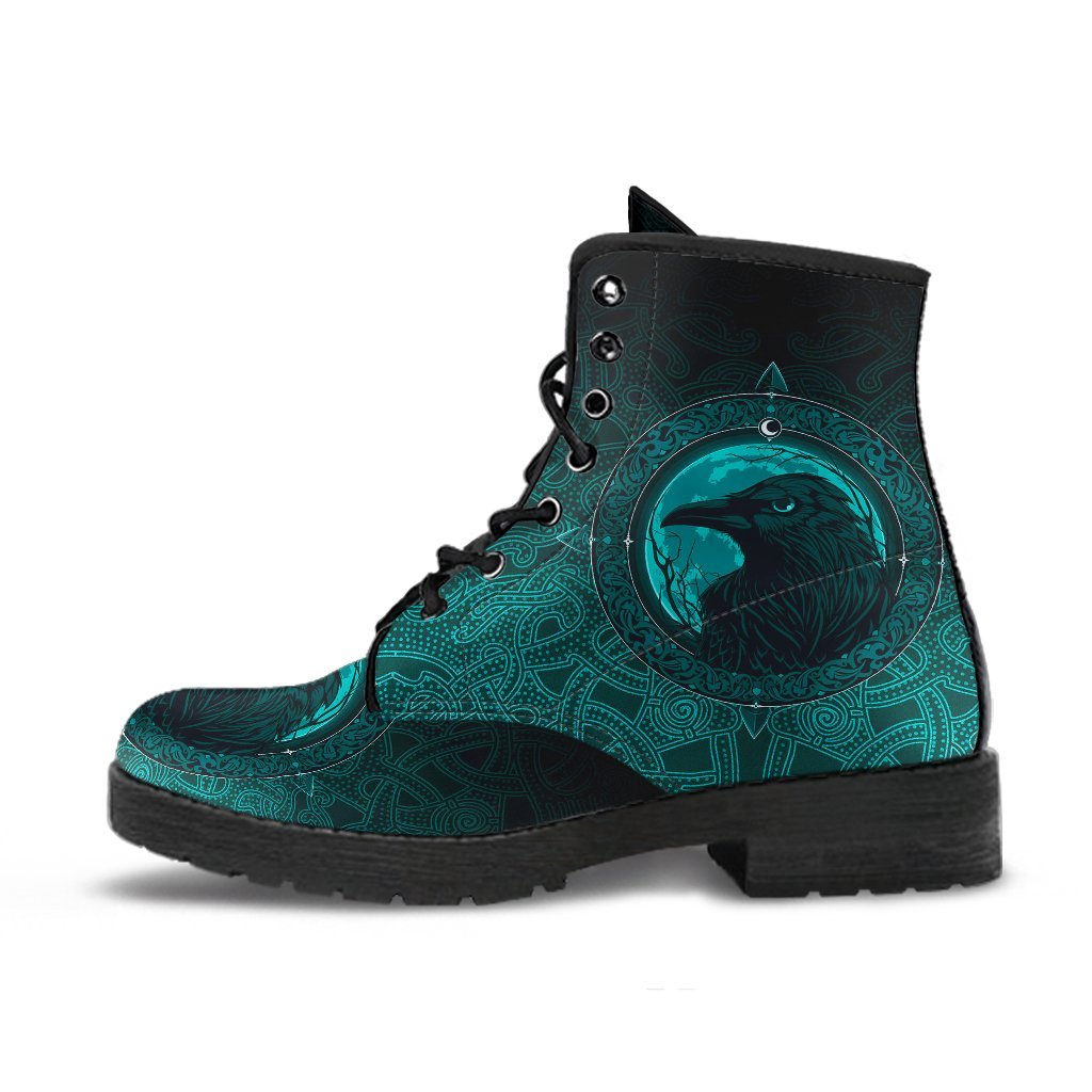 viking-leather-boots-ethnic-odin-raven-cyan
