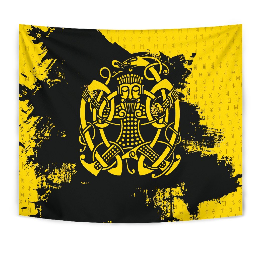 Viking Tapestry, Loki Bound Triskele Rune Gold RLT12 - Wonder Print Shop