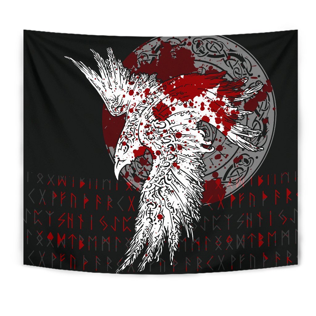 Viking Tapestry - Mystical Raven Tattoo Blood RLT12 - Wonder Print Shop
