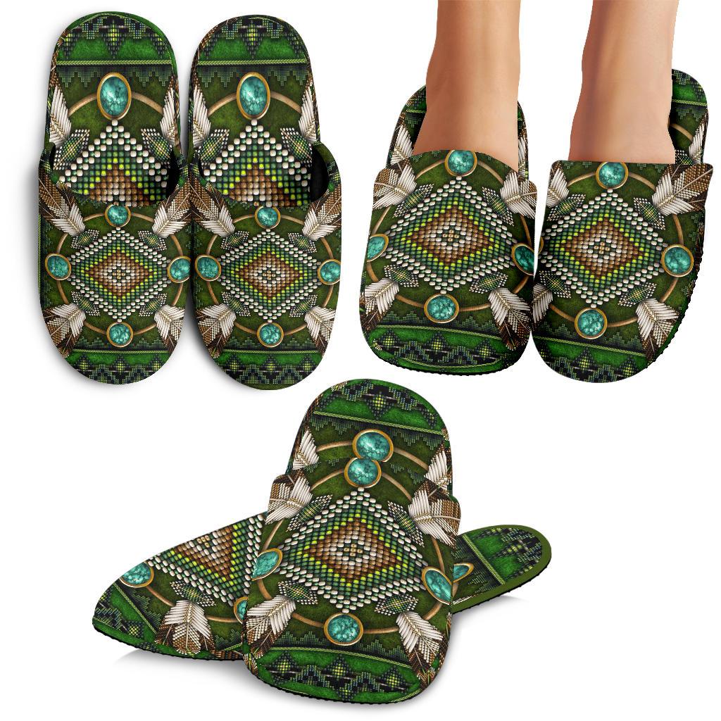 green-mandala-native-american-slippers