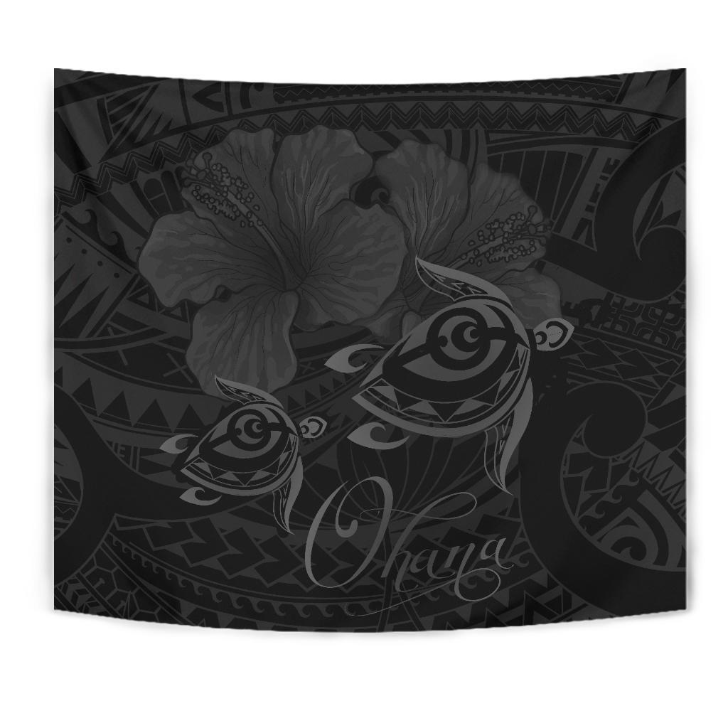 hawaii-turtle-ohana-hibiscus-poly-tapestry-gray
