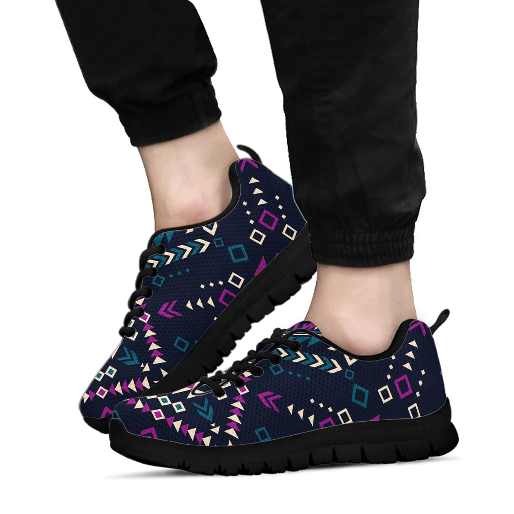 Native American Dark Color Pattern Sneakers LT10 - Wonder Print Shop