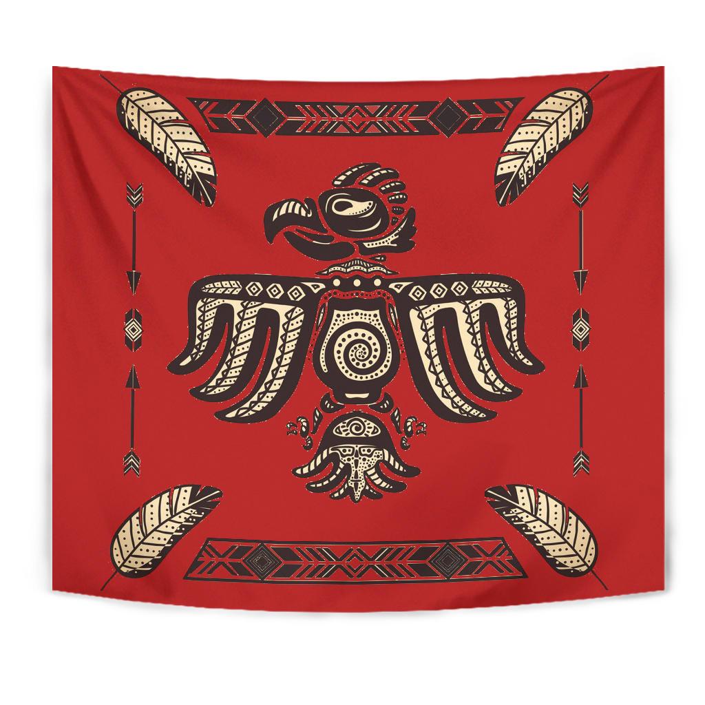 Red Thunderbird Feather Native American Design Tapestry LT10 - Wonder Print Shop