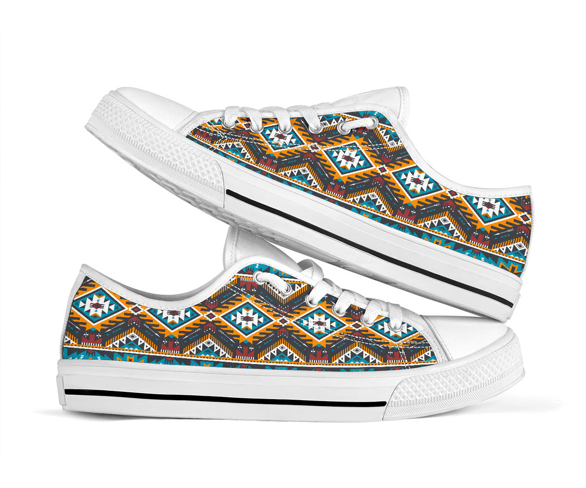 native-american-yellow-aztec-geometric-low-top-shoes