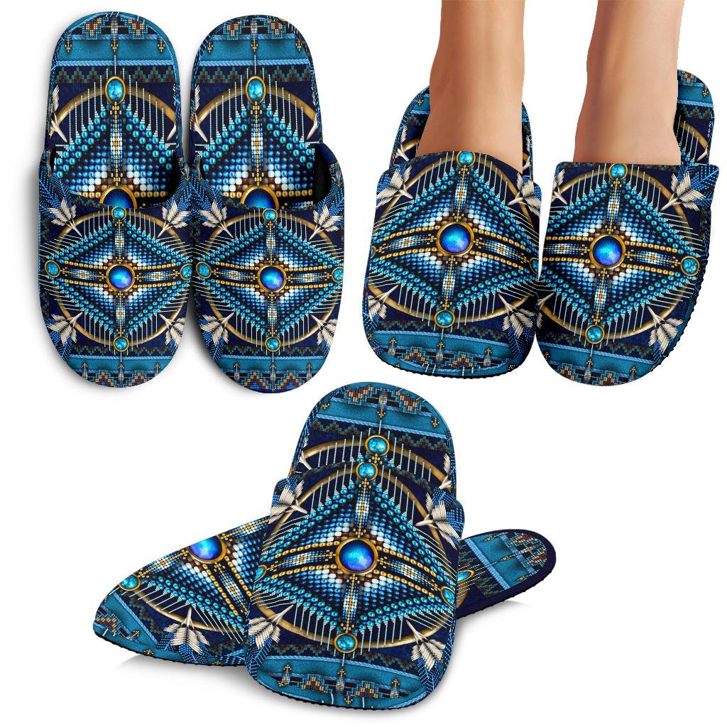 mandala-blue-native-american-slippers