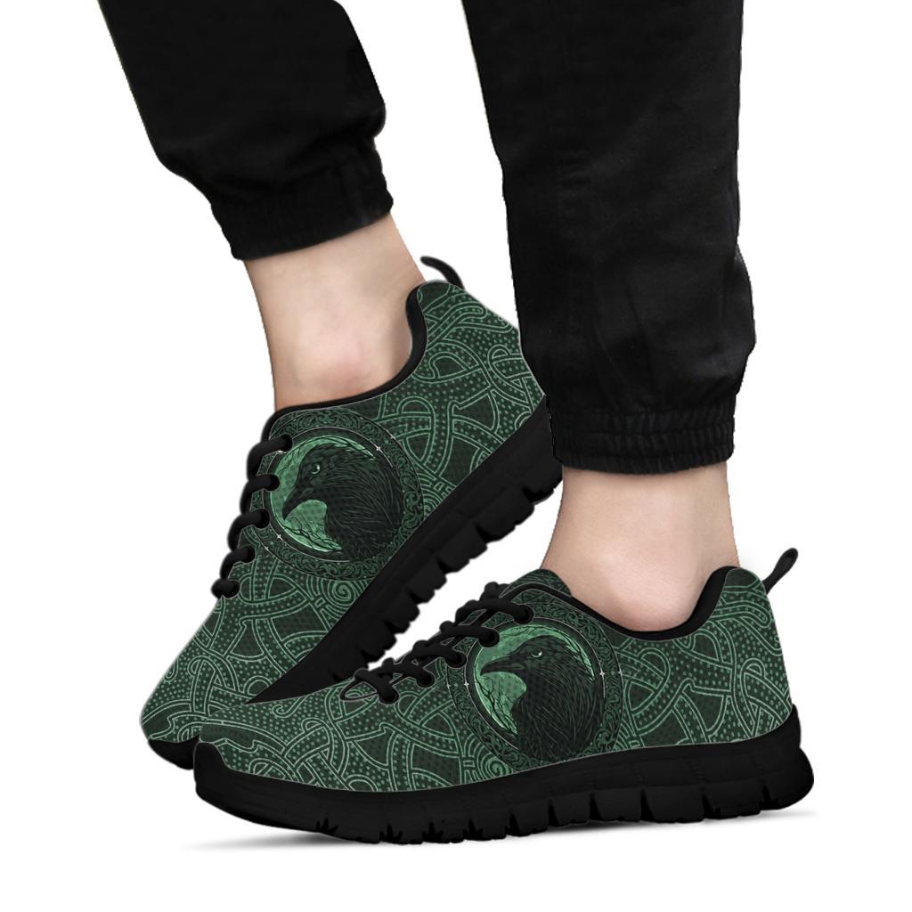 Viking Sneakers, Ethnic Odin Raven Green RLT12 - Wonder Print Shop