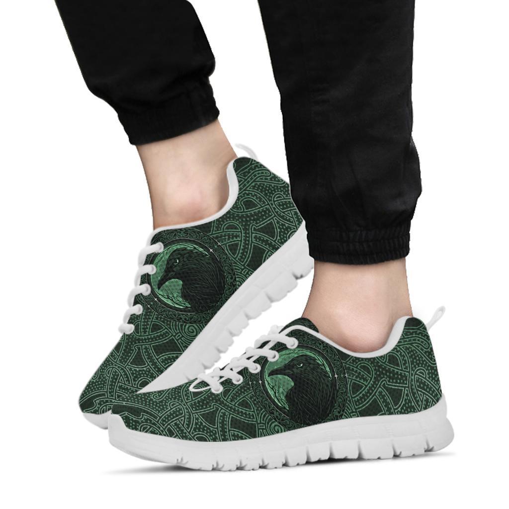 Viking Sneakers, Ethnic Odin Raven Green RLT12 - Wonder Print Shop