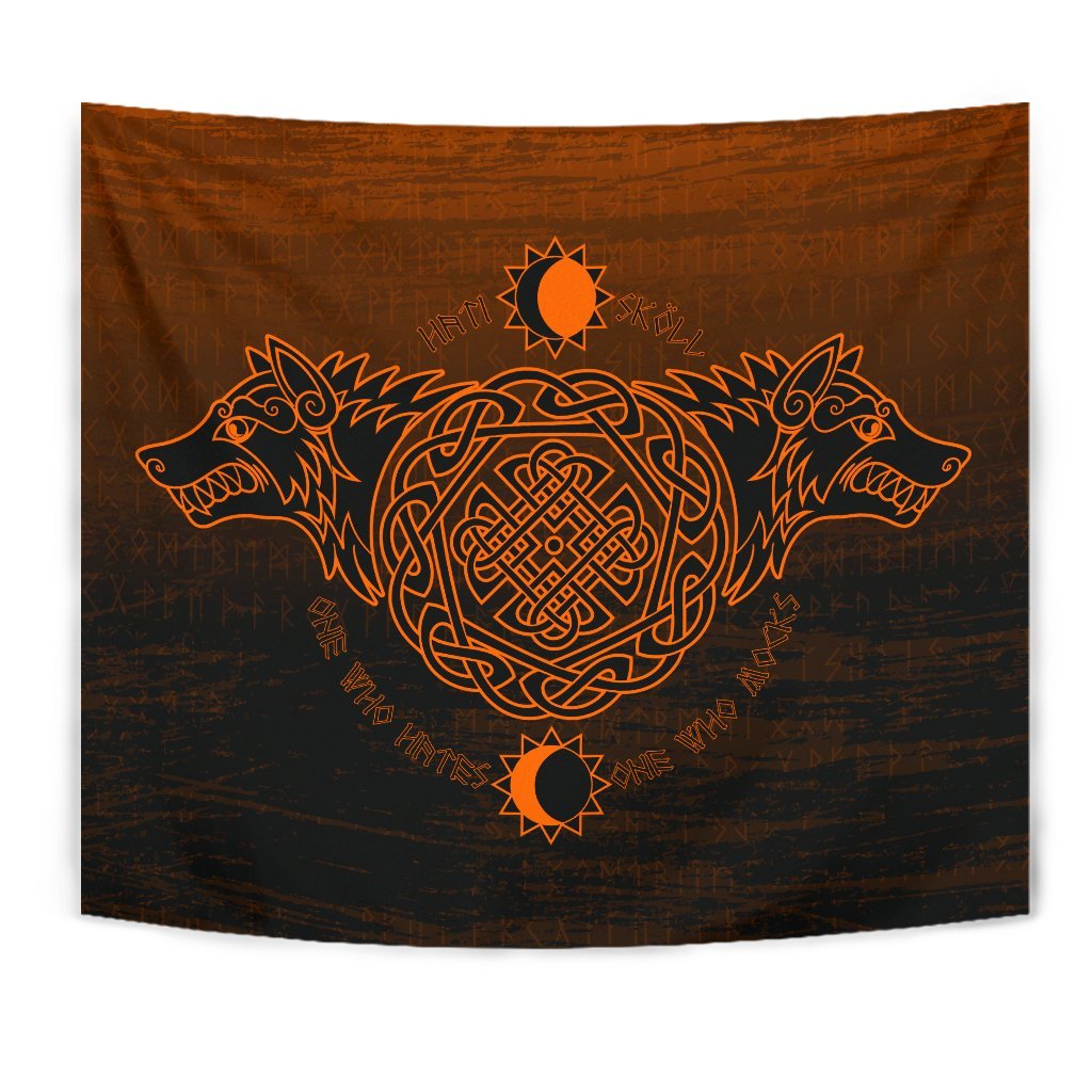 Viking Tapestry, Skoll and Hati Orange RLT12 - Wonder Print Shop
