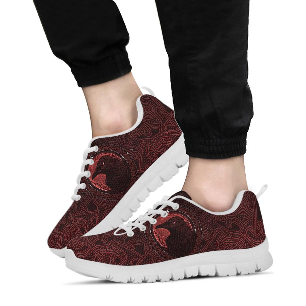 Viking Sneakers, Ethnic Odin Raven Red RLT12 - Wonder Print Shop