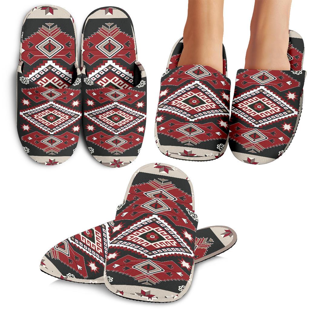 ethnic-red-gray-pattern-native-american-slippers