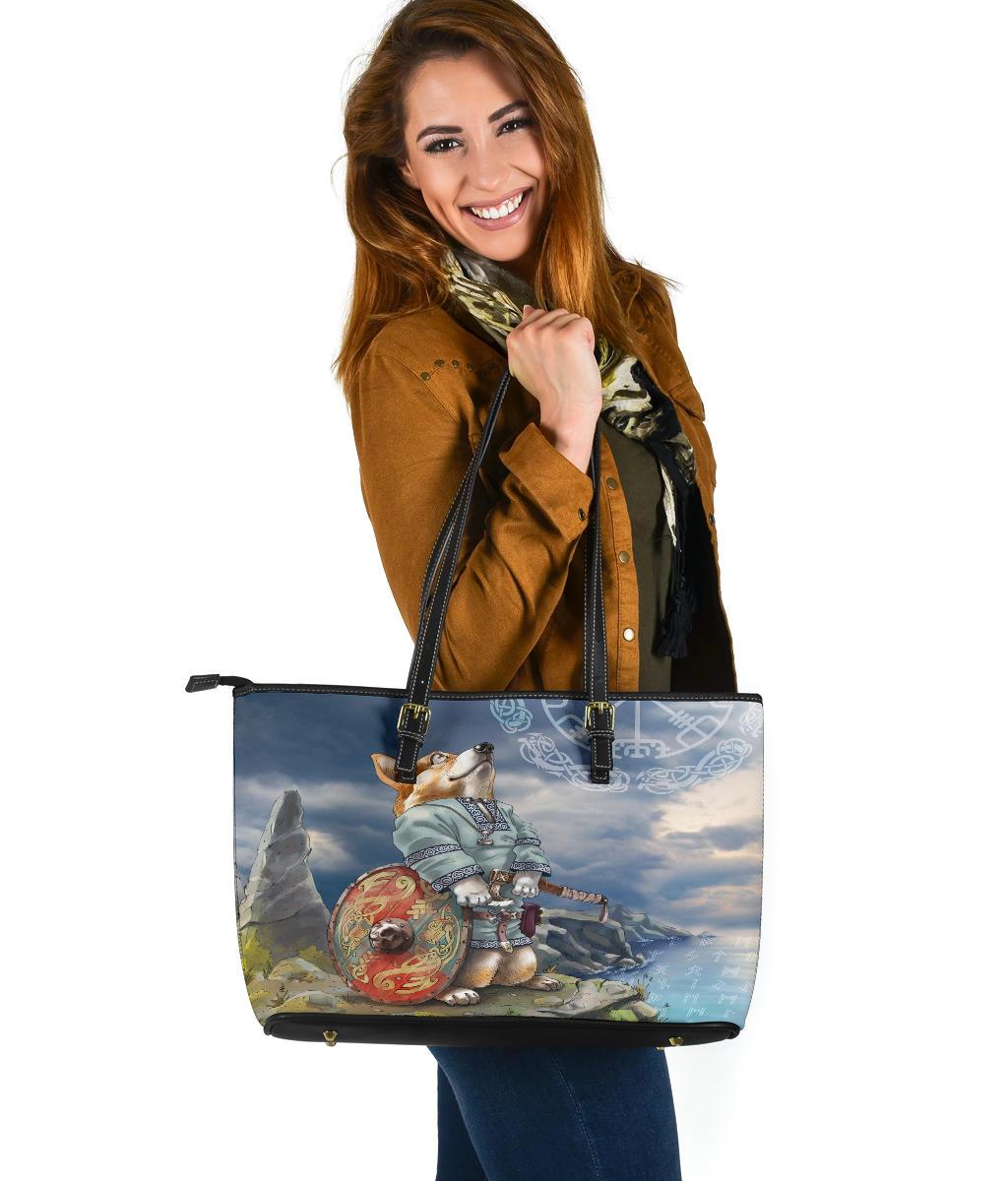 Viking Large Leather Tote, Corgi RLT12 - Wonder Print Shop