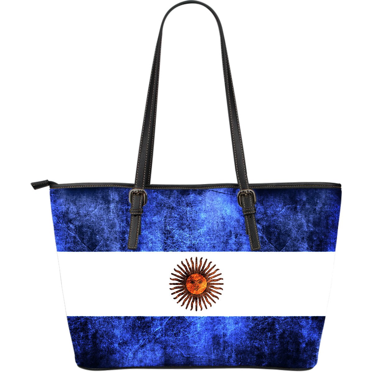 argentina-grunge-flag-large-leather-tote-bag