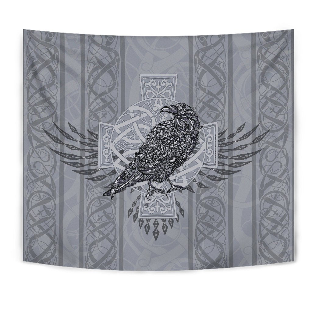 Viking Tapestry - Odin's Celtic Raven - Scandinavian Tattoo RLT12 - Wonder Print Shop