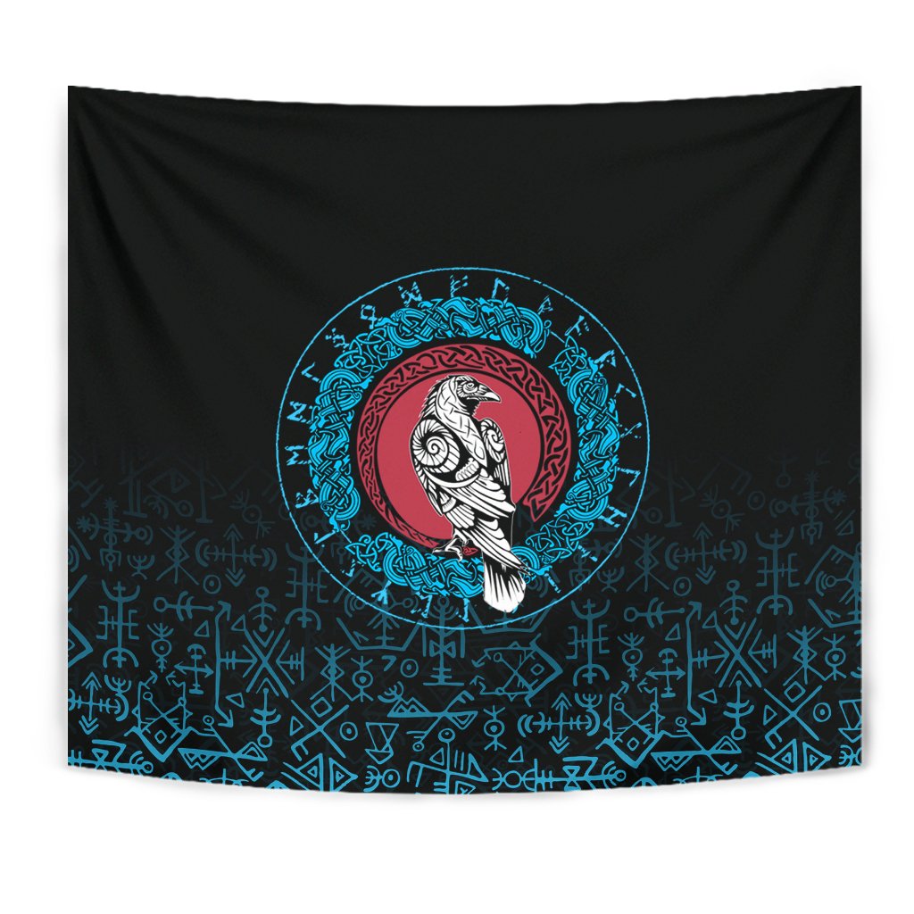 Viking Tapestry - Raven Celtic Cyan RLT12 - Wonder Print Shop