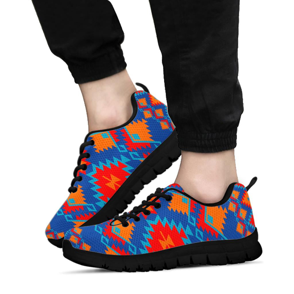 Native American Red and Yellow Geometric Sneakers LT10 - Wonder Print Shop