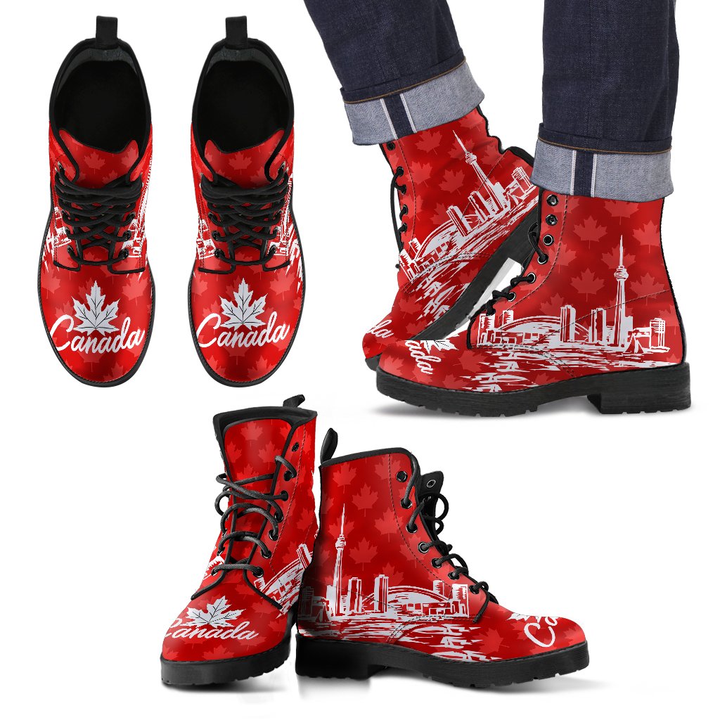 canada-toronto-with-maple-leaf-background-leather-boots