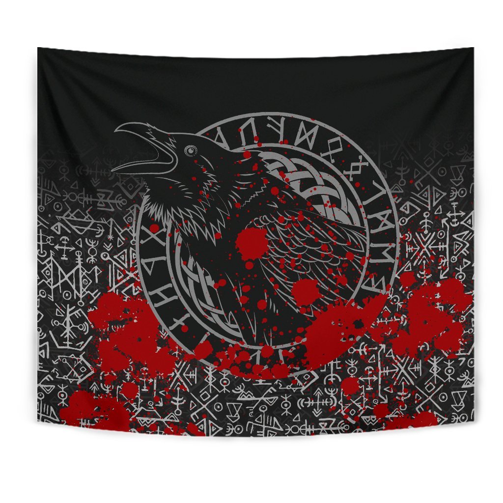 Viking Tapestry - Odin Raven Rune Futhark Blood RLT12 - Wonder Print Shop
