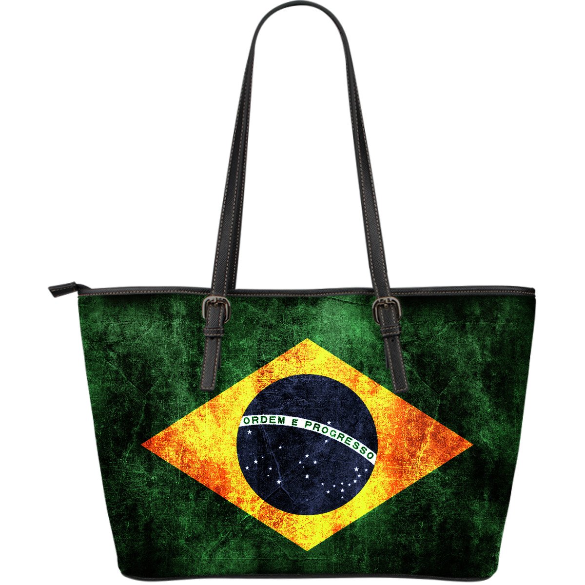 brazil-grunge-flag-large-leather-tote-bag