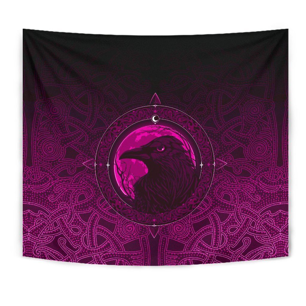 Viking Tapestry, Ethnic Odin Raven Pink RLT12 - Wonder Print Shop