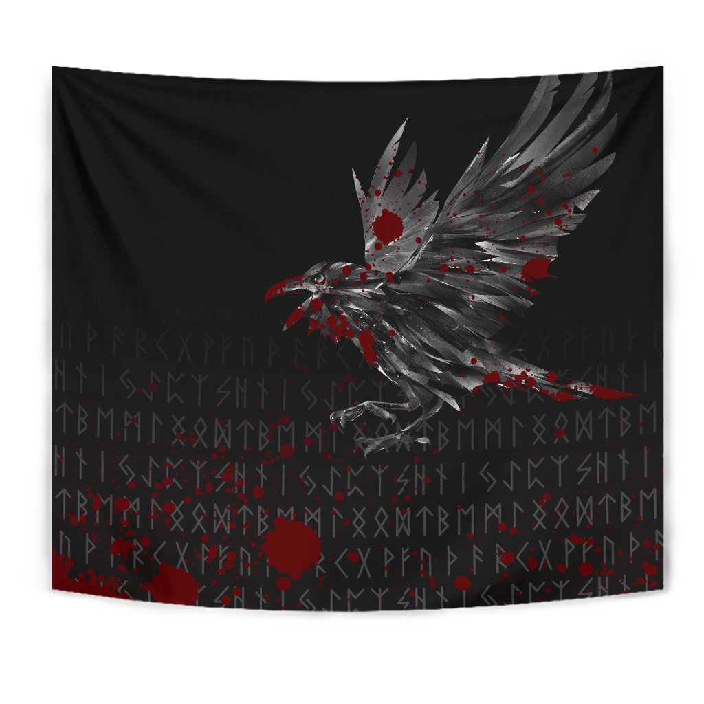 Viking Tapestry - The Raven Of Odin Rune Blood RLT12 - Wonder Print Shop