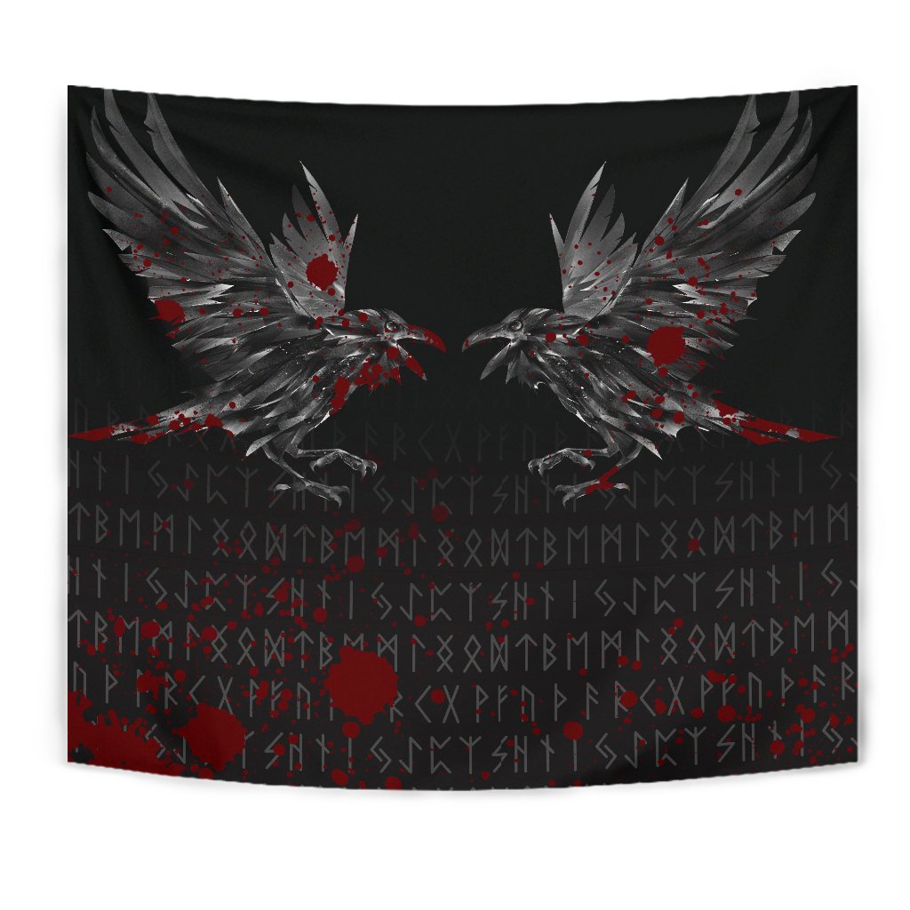 Viking Tapestry - Odin Huginn and Muninn Rune Blood RLT12 - Wonder Print Shop